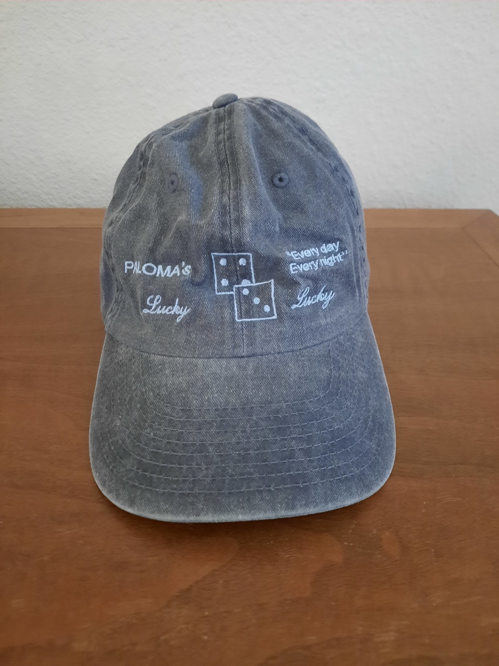Paloma Wool Grey Washed Cotton Cap with Dice Embroidery